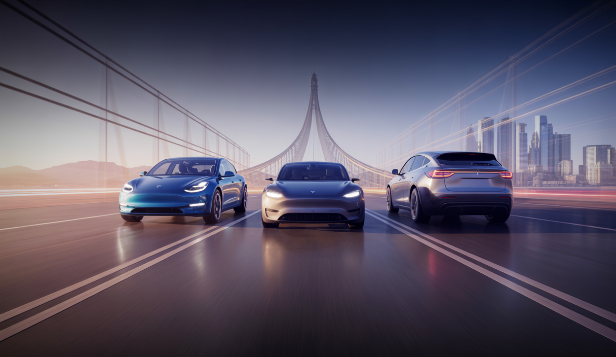 Comparaison visuelle des modèles électriques Tesla