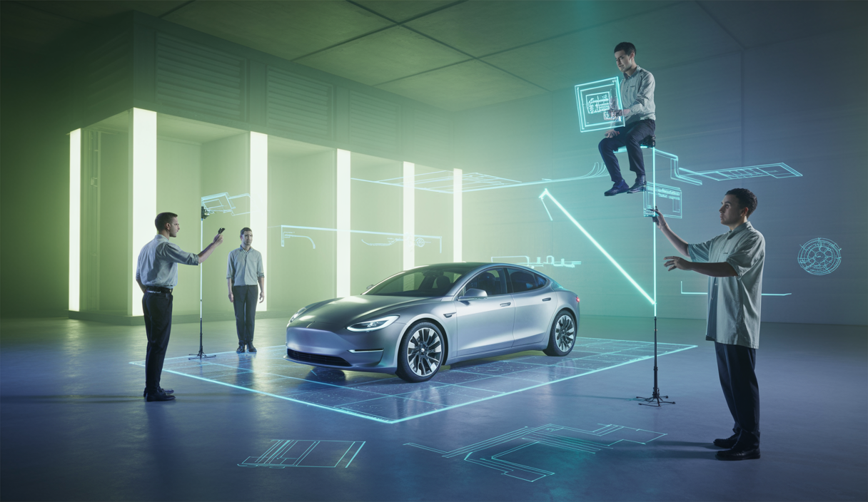 Image futuriste d'entretien avancé pour Tesla en 2025