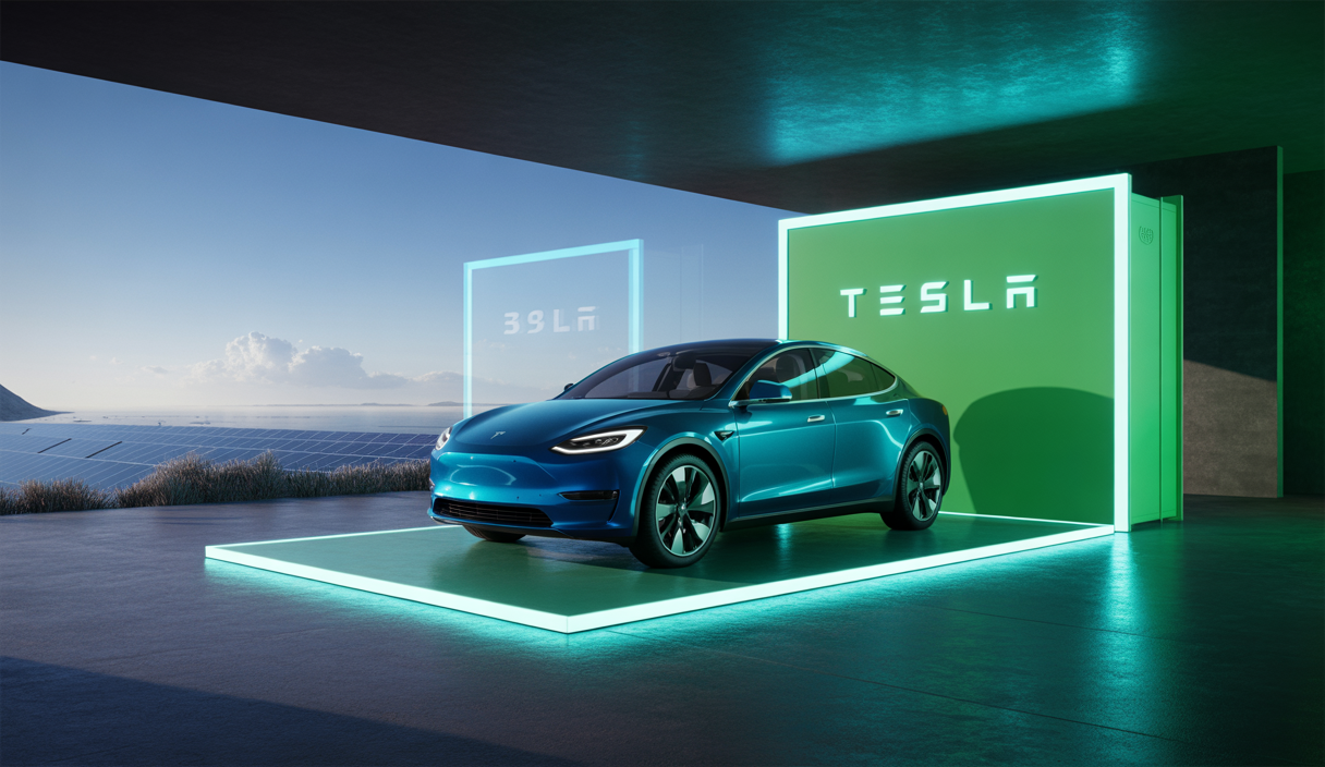 Illustration vibrante du rôle de Tesla et des nouvelles technologies dans le stockage d'énergie avec Megapack