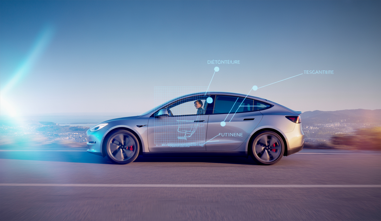 Voiture Tesla avec sécurité enfant activée