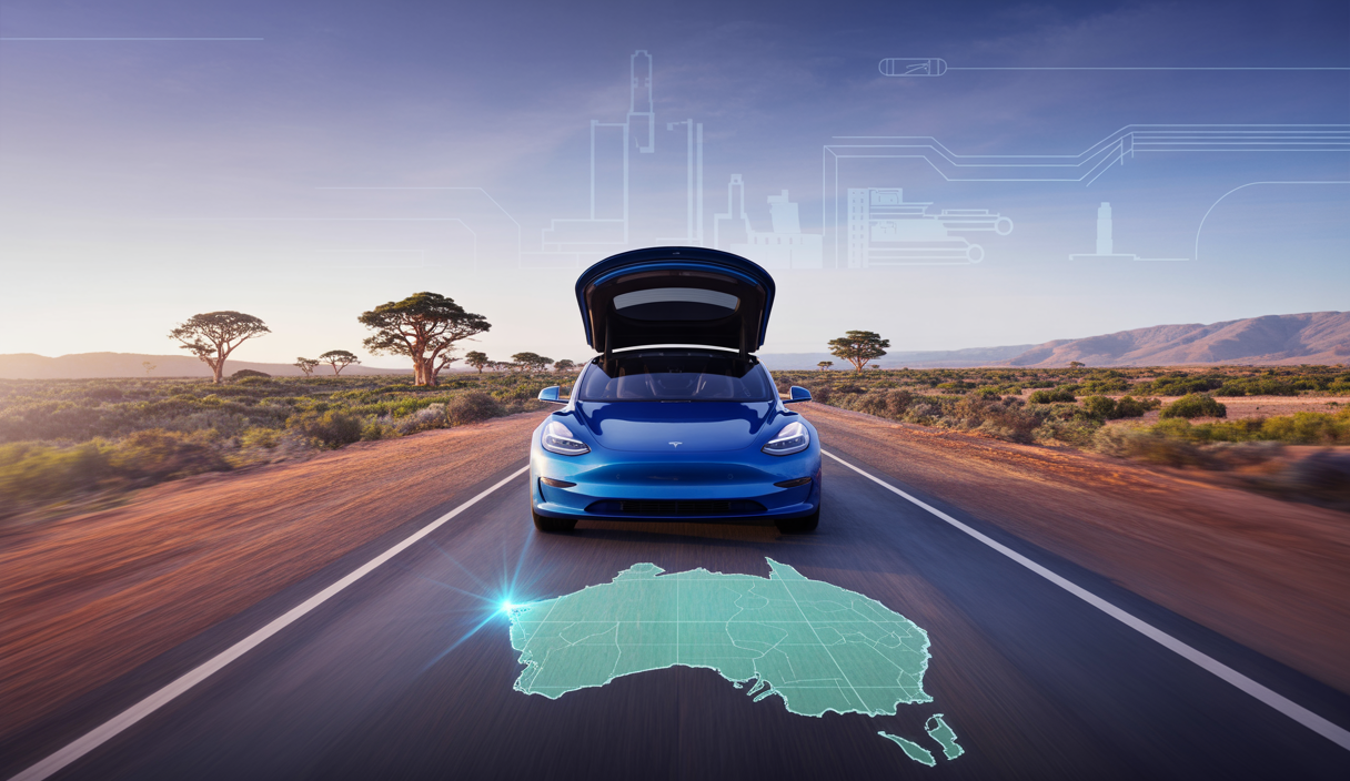Tesla voiture conduite autonome à l'horizon australien