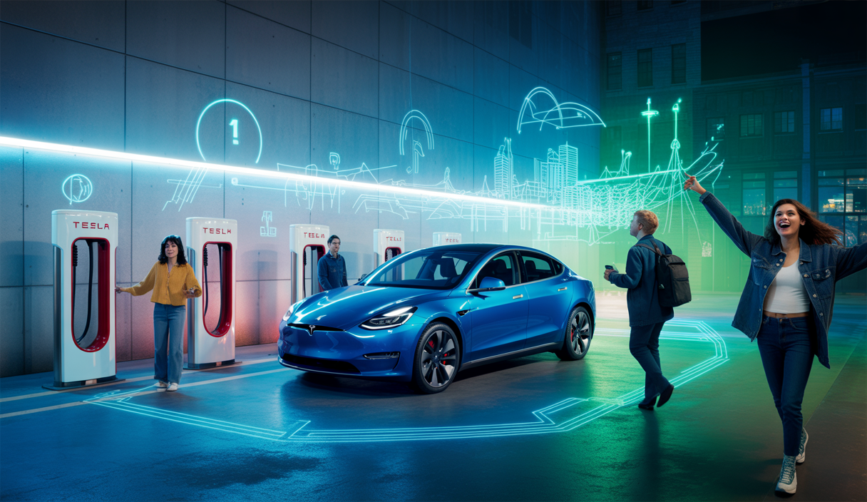 Illustration de l'écosystème Tesla vibrant et communautaire