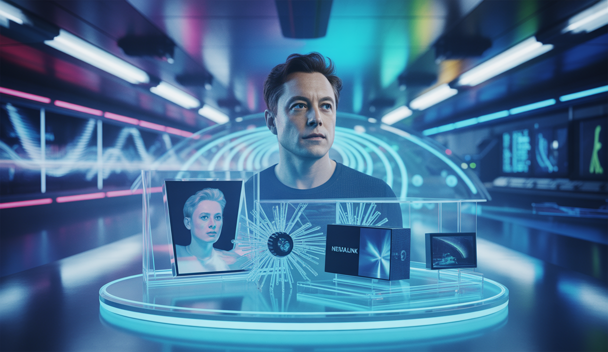 Illustration visionnaire des projets d'Elon Musk en 2025