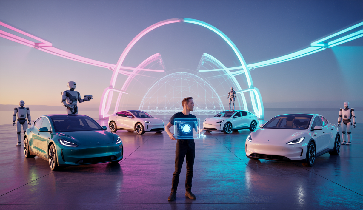 Illustration saisissante d'Elon Musk transformant l'innovation en 2025
