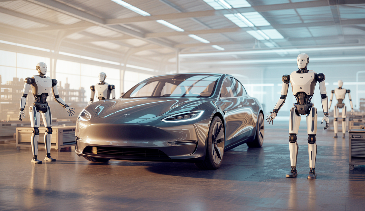 Tesla Semi électrique en production avec le robot humanoïde Optimus en développement avancé en 2025