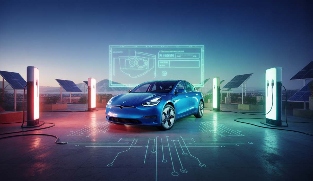 Illustration de Tesla transformant l'expérience utilisateur avec des mises à jour logicielles innovantes