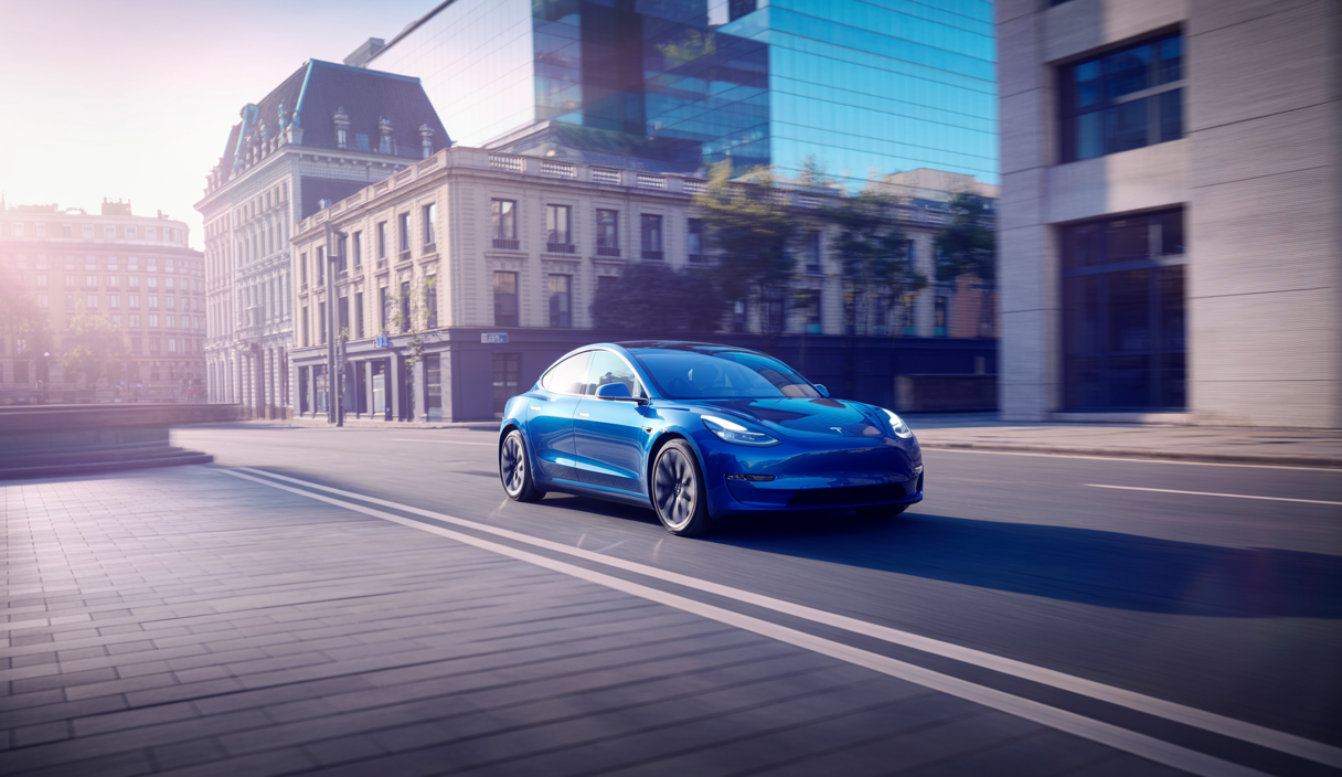 Illustration du Tesla Model 3 dominant sur le marché européen des véhicules électriques