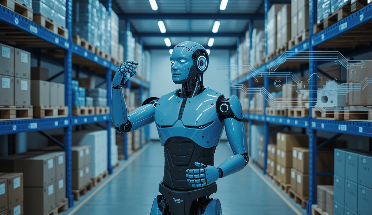 Robot Optimus de Tesla révolutionnant la logistique industrielle